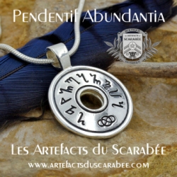 Pendentif Abundantia en Argent Sterling 925 - l'Anneau de l 'Abondance - Boutique Ésotérique Les Artefacts du Scarabée